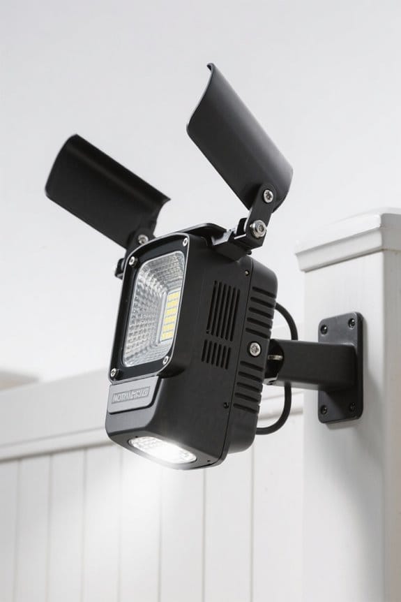 motion floodlight shielding methods